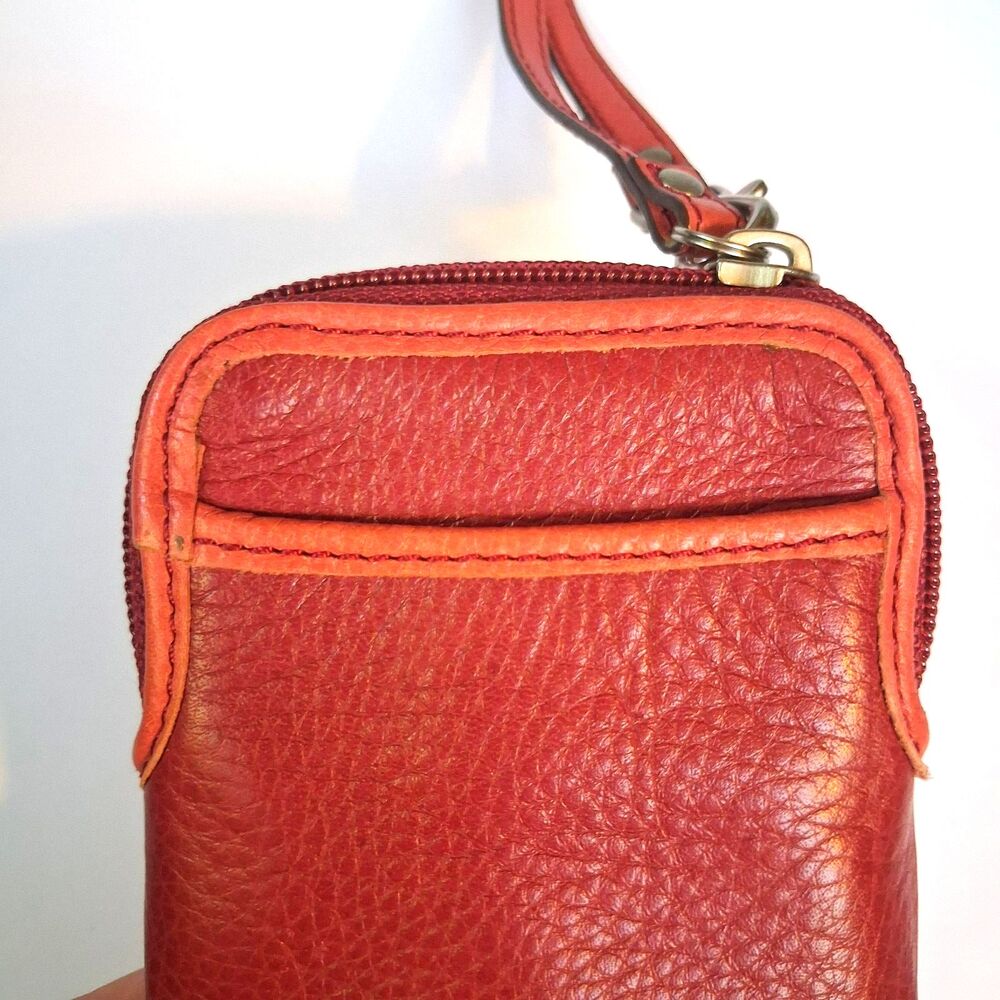 Fossil Red Cowhide Leather Swan Wristlet Coin Purse Wallet Coquette Cottagecore - Picture 12 of 13
